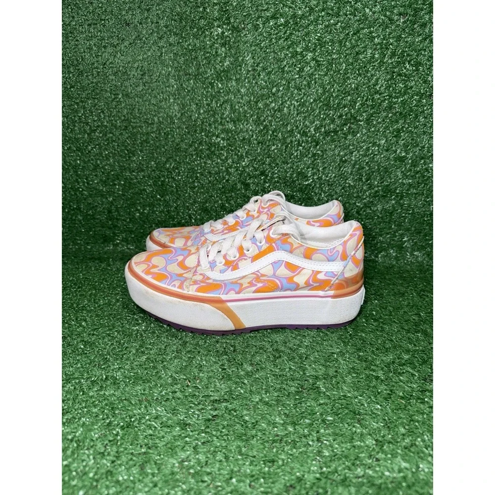 Vans Old Skool Platform Womens Size 7‎ Floral Multicolor Shoes Stacked Sneakers